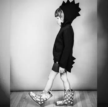 Modes Bērni Zēni Meitenes Ar Garām Piedurknēm Gudrs Dinozauru Kapuci Mētelis Kapuci Virsdrēbes