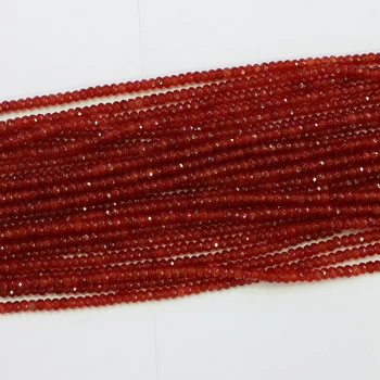 Modes dabīgā akmens sarkanā carnelian agat-jaunā modes onyx 2*4mm slīpētas abacus zaudēt krelles diy skaistas Rotaslietas 15