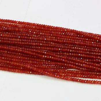 Modes dabīgā akmens sarkanā carnelian agat-jaunā modes onyx 2*4mm slīpētas abacus zaudēt krelles diy skaistas Rotaslietas 15