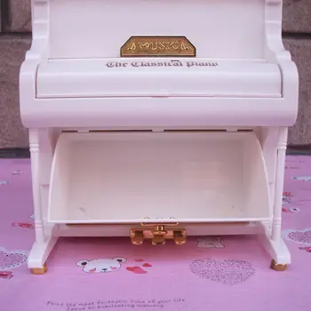 Modes Modelēšana Balts Music Box Piano Music Box Balerīna Girl Dzimšanas Dienas Dāvana Smalku Rotu Balerīna Mūzikas Vācelītes