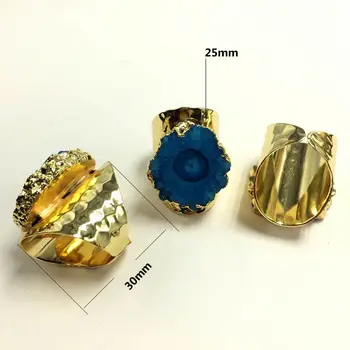 Modes punk stila vīriešu gredzeni, Zelta Krāsā varavīksnes saules, ziedu, akmens kvarca akmens gredzens šarmu rotaslietas vairumtirdzniecības 5GAB 36650