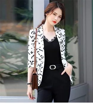 Modes temperaments sieviešu korejas uzvalks jaka 2019. gada pavasarī jauno slim novājēšanu īss leopard mazo uzvalks