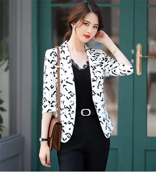 Modes temperaments sieviešu korejas uzvalks jaka 2019. gada pavasarī jauno slim novājēšanu īss leopard mazo uzvalks