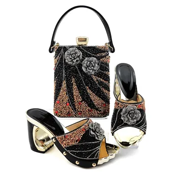 Modes vīns, sievietes sūkņi ar kristāla rotājumi puķu stilā āfrikas kleitu kurpes atbilst somu set MD013,papēdis 9CM