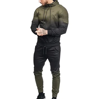 Modes vīrieši slīpumu, kas atbilstu 3D Drukas jaka Piestāv Pavasara rudens kapuci jaka un bikses Gadījuma uzstādīt Jaunu apģērbu, Streetwear