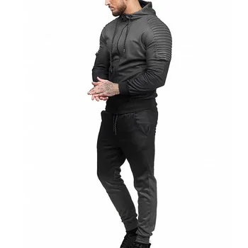 Modes vīrieši slīpumu, kas atbilstu 3D Drukas jaka Piestāv Pavasara rudens kapuci jaka un bikses Gadījuma uzstādīt Jaunu apģērbu, Streetwear