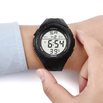 Modes Vīrieši, Āra Sporta Skatīties Ūdensdrošs LED Elektronisko Vīriešu Pulkstenis Ciparu Militārās Trauksmes rokas Pulkstenis Dāvanu Relogio Masculino
