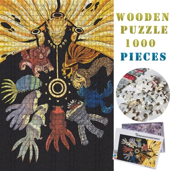 MOMEMO NARUTO 1000 Jigsaw Puzzles Gabalus, Koka Pieaugušo Montāža Puzzle Rotaļlietas Jūras Zvēri 1000 Gabalus Mīklas Dāvanas 70*50cm