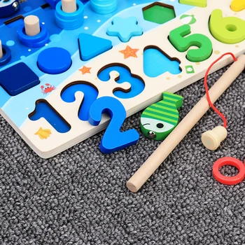 Montessori Izglītojošas Koka Rotaļlietas bērniem, Valdes Matemātikas Zvejas Skaits Numurus Matching Digitālo Formu Mača Sākumā Izglītības Rotaļlieta