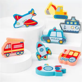 Montessori Koka Bloki Puzzle Board noteikti Toddler Pirmsskolas vecuma Bērniem, Mācību T3LA