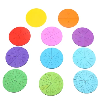 Montessori Matemātikas Frakcija Valdes Super Frakcija Lodziņā Krāsains Aplis Sadalīšanās Frekvenču Mācību Koka Rotaļlietas Bērniem 5+ 8623