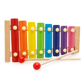 Montessori Rotaļlietas, Bērnu Agrīnās Izglītības Mācību Puzzle Koka Rotaļlietas Xylophone Muzikālās Rotaļlietas, Gudrību, Mūzikas Instrumentu, 8 Signāls
