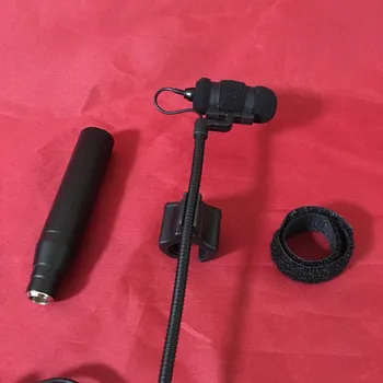 MU100 Mikrofons +M100F Flautas Klipu + XLR 48V Phantom Power Adapteris Instrumentu Mic Klarnetei Althorm Harmonikas Cucurbit Flauta