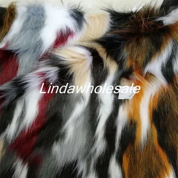 Multi-krāsu žakarda plīša imitācija fox kažokādas,Apģērbu, kažokādu apkakles paklāju dekoratīvās mat materiālu,170cm*90cm/gab
