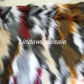 Multi-krāsu žakarda plīša imitācija fox kažokādas,Apģērbu, kažokādu apkakles paklāju dekoratīvās mat materiālu,170cm*90cm/gab