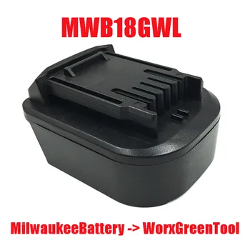 MWB18GWL Elektroenerģijas Rīku Adapteris Converter izmanto Milwaukee 18V M18 Li-ion Akumulatoru, par WORX Zaļā Liels Pēdas Litija Mašīna 30818