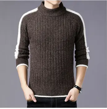 Mwxsd ziemas gadījuma vīriešu biezs, silts džemperis džemperis vīriešiem ar augstu apkakli, trikotāžas-adītas kokvilnas džemperis zīmolu vīriešu džemperi vilkt homme 12844