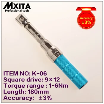 MXITA 9X12 1-6Nm Precizitāti 3% Augstu precizitāti profesionālās Regulējams dinamometrisko Atslēgu, automašīnu Atslēgu auto, Velosipēdu remonts rokas instrumentu komplekts 13656