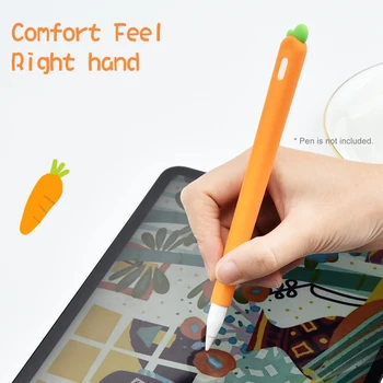 Mīksto burkānu Silikona Savietojams ar Apple Zīmuli 1 2 Gadījumā ir Savietojams ar iPad Planšetdatoru Touch Pen Irbuli seguma