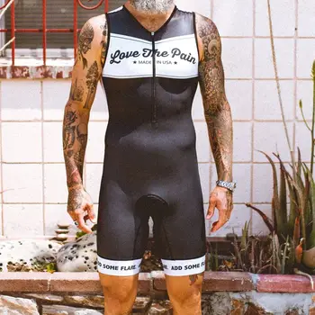 Mīlestības Sāpes Vīriešiem bez piedurknēm skinsuit Triatlona summer set riteņbraukšana jersey Maillot ciclismo apģērbu jersey mujer Darbojas drēbes