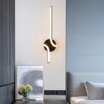 Mūsdienu 10W lampada LED Alumīnija sienas lampas Ziemeļvalstu minimālisma guļamistabas gultas viesistaba, ēdamistaba Apdare, sienas lampas
