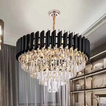 Mūsdienu LED Lustras Apgaismojums Dzīvojamā Istabā, Ēdamistabas Luksusa Kristāla Moderns Griestu Lustras Kulons Karājas Gaismas