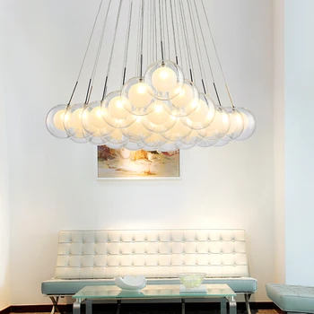 Mūsdienu LED lustras apgaismojums Ziemeļvalstu Stikla bumbu Lampas dzīvojamā istabā karājas gaismas home deco ēdamistaba guļamistaba aprīkojums 53643