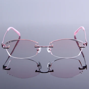 Mūsdienu Sievietes Dimanta Apdari Recepšu Lasīšanas Brilles bez apmales Rozā Brilles Anti-noguruma Brilles Skatīt Pie gafas mujer 30452