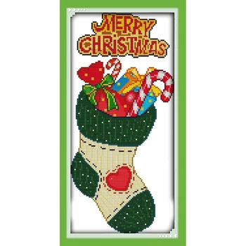 Mūžīgā Mīlestība Priecīgus Ziemassvētkus Ekoloģiskās Kokvilnas Cross Stitch Komplekti 11CT 14CT Zīmogu Iespiesti DIY Kāzu rotājums Mājās