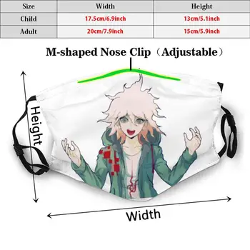 Nagito 2 Pieaugušie Bērni Anti Putekļu Pm2.5 Filtru Diy Maska Nagito Monobear Monokuma Danganronpa Anime Komaeda Nagito Nagito Komaeda 53288