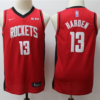 NBA Jaunatnes Houston Rockets #13 James Harden Basketbola Jersey Retro Swingman Acs Šūtas Bērniem Valkāt kokvilnas Svīteri-Paziņojumu Izdevums