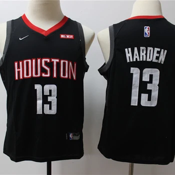 NBA Jaunatnes Houston Rockets #13 James Harden Basketbola Jersey Retro Swingman Acs Šūtas Bērniem Valkāt kokvilnas Svīteri-Paziņojumu Izdevums