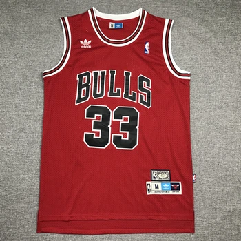 NBA Vīriešu Čikāgas Bulls #33 Pippen Basketbola Svīteri Cilvēks Retro Svīteri Sarkana