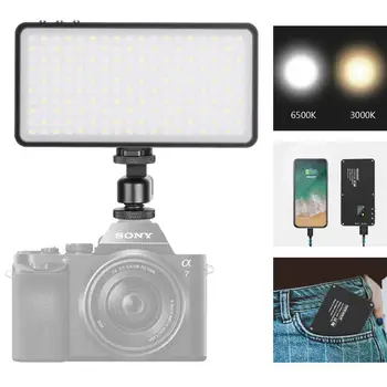 Neewer Pro MFL-06 Par-Kameras Video Vieglas, Kabatas Izmēra 180 SMD LED/Bi-Color 3000-6500K/Regulējamas Brightness/CRI96+/Iebūvēts Akumulators