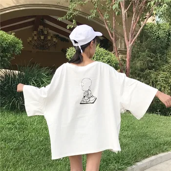 New Oversize Harajuku Zaudēt Sieviešu T-krekls Sieviešu Ikdienas Elpojošs T-krekli, Sieviešu Burtu Drukāšanas Studentiem Mātītes korejiešu Stilā
