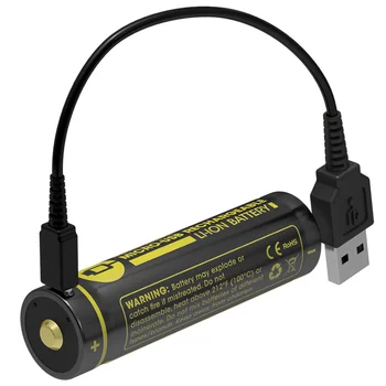 NITECORE NL1834R 3400mAh Micro-USB Uzlādējams Li-ion Akumulators 12.24 Wh 3.6 V Rechargeable18650 Akumulatoru Nitecore Lukturīti
