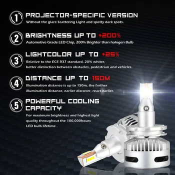 Novsight Auto LED Lukturis H7 H11 LED Spuldzes Automašīnām, D1S D2S D5S 9005/HB3 9012(HIR2) LED Auto Gaismas 90W 12000LM 6500K