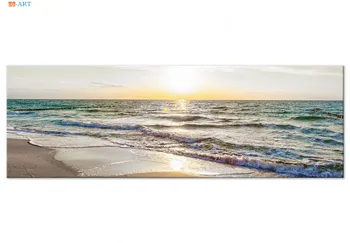 Okeāna Viļņi Plakātu Beach Sienas Mākslas Ainava Saulrieta Audekls Krāsošana Sienas, Attēlus Dzīvojamā Istaba Ziemeļvalstu Apdares Mājās