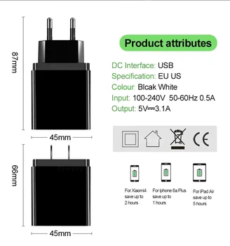 Olaf Led Displejs, USB/Tālruņa Lādētāju, 5V 3.1 Ātra Uzlāde iPhone 11 Xiaomi Mi9 Huawei, Samsung S10 ES/ASV/UK Lādētājs Adapteris
