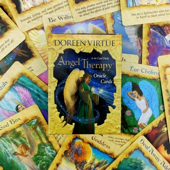 OOTDTY Eņģeļu Terapija Oracle Kartes 44 Kārtis Klāja Tarot Pilnas angļu Ģimenes Puses galda Spēle Zīlēšana Likteni Kartes