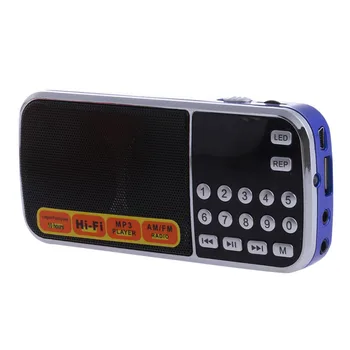 OOTDTY Mini LCD Uztvērējs Digitālais FM AM Radio, Skaļruni, USB, Micro SD, TF Kartes Mp3 Atskaņotāju