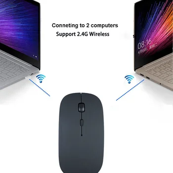 Oppselve Bezvadu Pele Klusums Super Slim PC Mause Uzlādējams Ergonomiska Pele 2.4 Ghz USB Optisko Peli, Lai Portatīvo DATORU Darbvirsmas