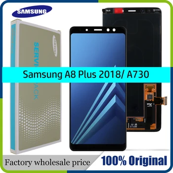 ORIĢINĀLS AMOLED Displejs LCD SAMSUNG Galaxy A8 Plus 2018 A730 LCD Displejs, Touch Screen Digitizer Nomaiņa Var pielāgot