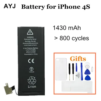 Oriģināls AYJ Akumulators iPhone 4s 5S 6S 6 7 iPhone4s GSM/CDMA Pavisam Jaunu 1430mAh Bataria Nomaiņa Li-ion Baterijas