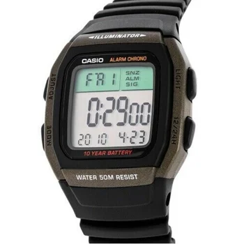 Oriģināls Casio Unisex watch Melna Digitālais pulkstenis Iestatīts Zīmola Luksusa LED Digitālo Sievietēm, Vīriešiem skatīties Black Sveķu Rokas W-96 STUNDU-3AVDF