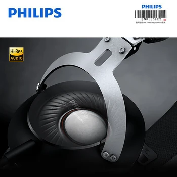 Oriģināls Philips SHL3565 lieljaudas Earphopne ar Vadu Kontrole Salokāma Galvas Stilu Galaxy 8 S9 Oficiālā Pārbaude