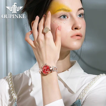 OUPINKE Sieviešu Modes Šveice Luksusa Rokas pulksteni