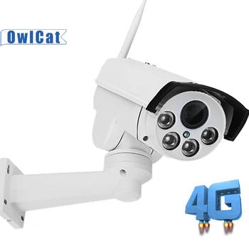 OwlCat Sony Āra HD 2MP 5MP 3G 4G SIM Kartes IP Kameras PTZ 5X 10X Zoom, Auto Fokuss Pan Tilt AP Hotspot SD Slots Audio CCTV Kameras