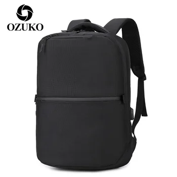 OZUKO Vīriešiem Ceļot Laptop Backpack 15.6 Collu USB Uzlādes Anti Theft BagPack Vīriešu Daudzfunkciju Schoolbag Ūdensizturīgs Somas Mochila
