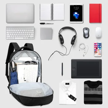 OZUKO Vīriešiem Ceļot Laptop Backpack 15.6 Collu USB Uzlādes Anti Theft BagPack Vīriešu Daudzfunkciju Schoolbag Ūdensizturīgs Somas Mochila